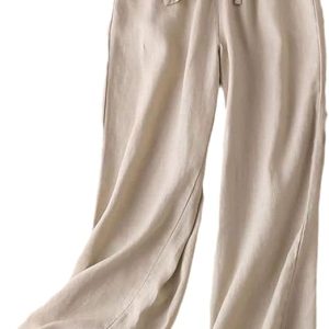 Women's Solid Color Cotton Linen Pants Street Casual