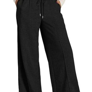 Women's High Waisted Wide Leg Sweatpants Casual Yoga Jogger Pants Elastic Waist Lounge