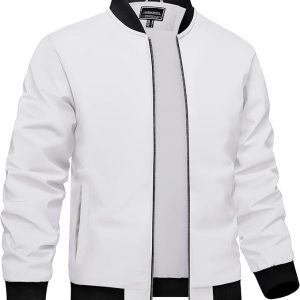 TACVASEN Men's Bomber Jacket Lightweight Spring Autume Jacket Casual Windbreaker with Pockets