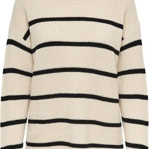 Only Women's Onlpernille Ls Stripe O-neck Knt Noos Knitted jumper