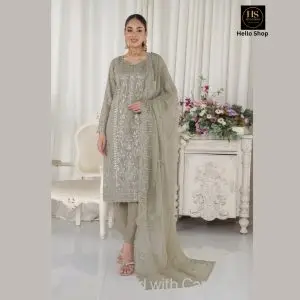 Original Pakistani Bin Hameed New Chiffon Collection Brown