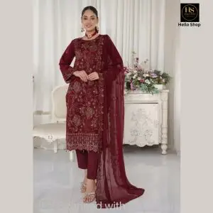 Original Pakistani Bin Hameed New Chiffon Collection Red