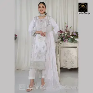 Original Pakistani Bin Hameed New Chiffon Collection White